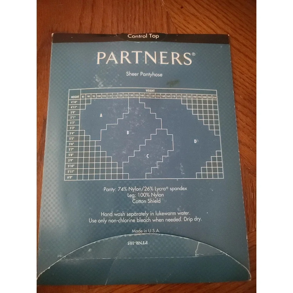 Vtg Mervyns Partners Sheer Pantyhose Size A Off Black Control Top Sandalfoot NIP